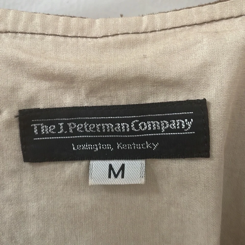 The J. Peterman Company Lexington Kentucky Brown Suede Leather Vest Size M